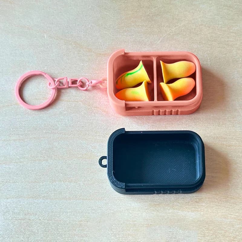 Earring Pills, Small Items Mini Earplugs Storage Box With Keychain Portable Ear Plug Holder Container For Jewelry, Vitamins,