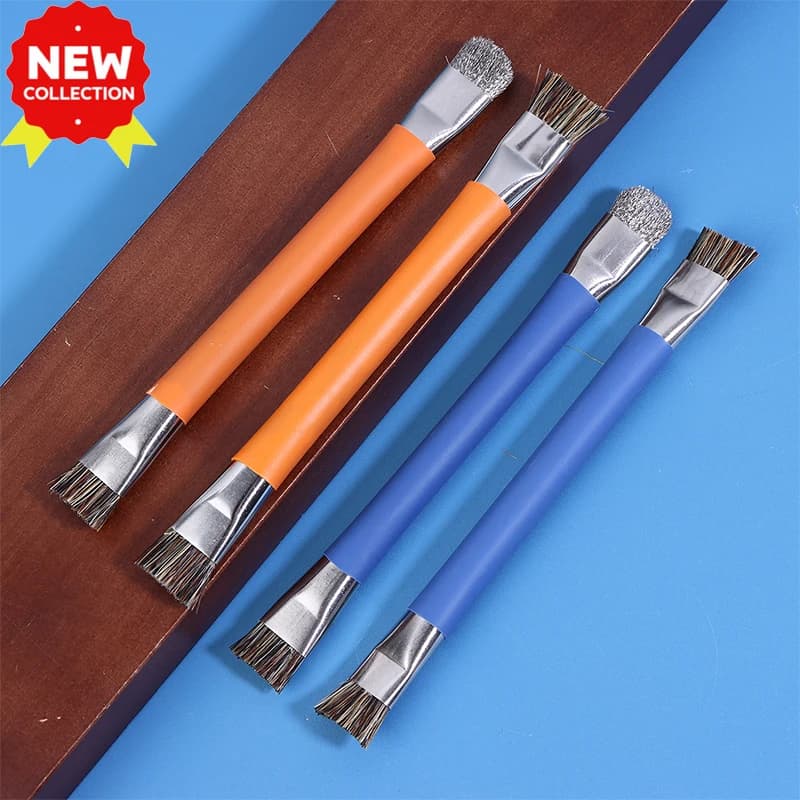 New 1Pc Anti-Static ESD Double Headed Brush Hard Brushing Brush Anti-Static Safe Brush For Mobile Motherboard Repair Clean Tools