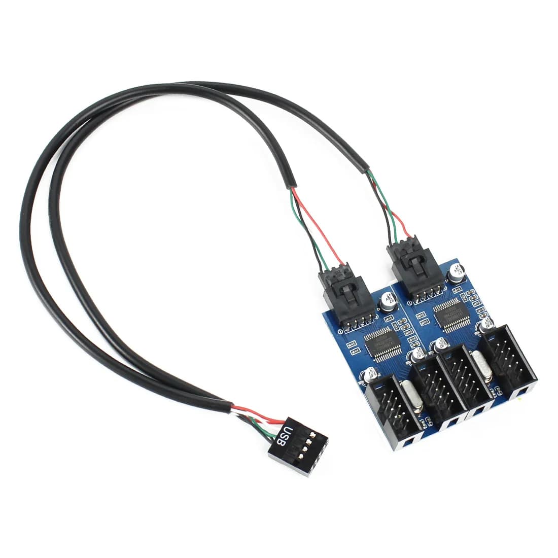 Intestazione USB a 9 Pin maschio da 1 a 2 / 4 femmina cavo di prolunga scheda Desktop HUB USB a 9 pin USB 2.0 connettore a 9 Pin porta adattatore Multilier