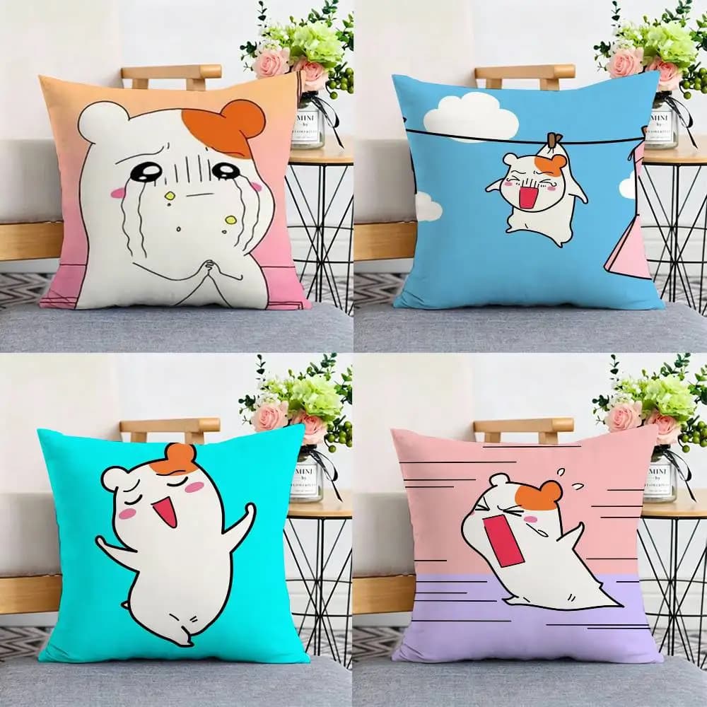 Simpatica federa per cuscino Oruchuban Ebichu con stampa fronte-retro, federa per cuscino decorativo per divano o auto