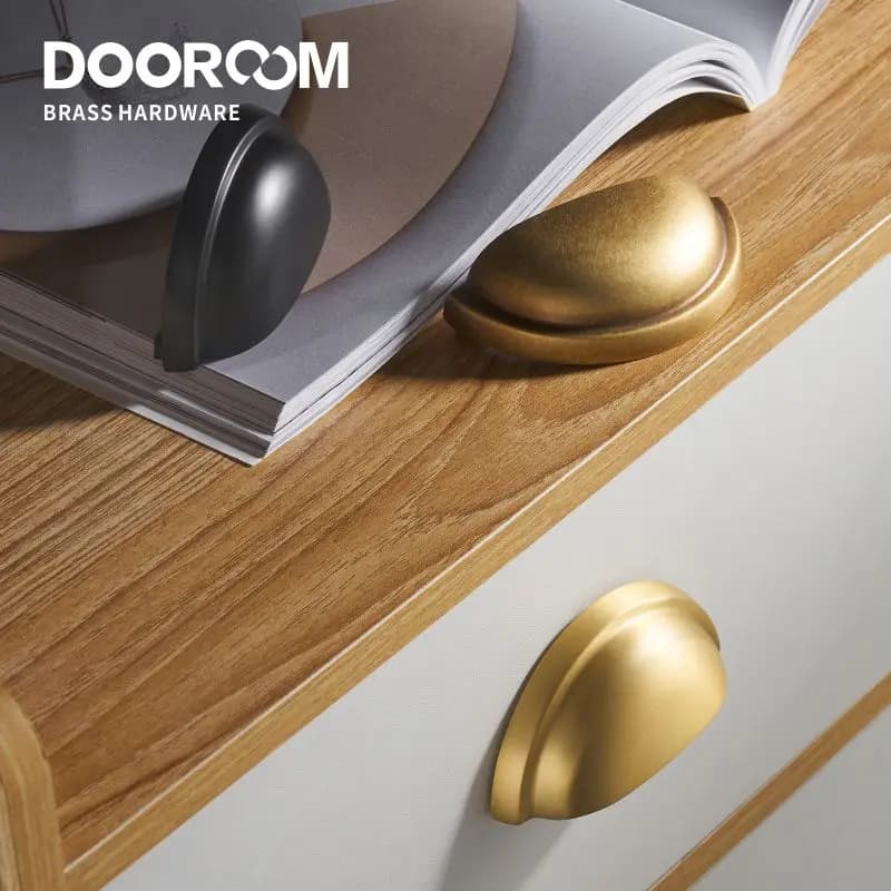 Dooroom maniglie per mobili in ottone nichel spazzolato opaco giallo bronzo maniglia per tazza armadio armadio comò scatola per scarpe cassetto cassetto tira