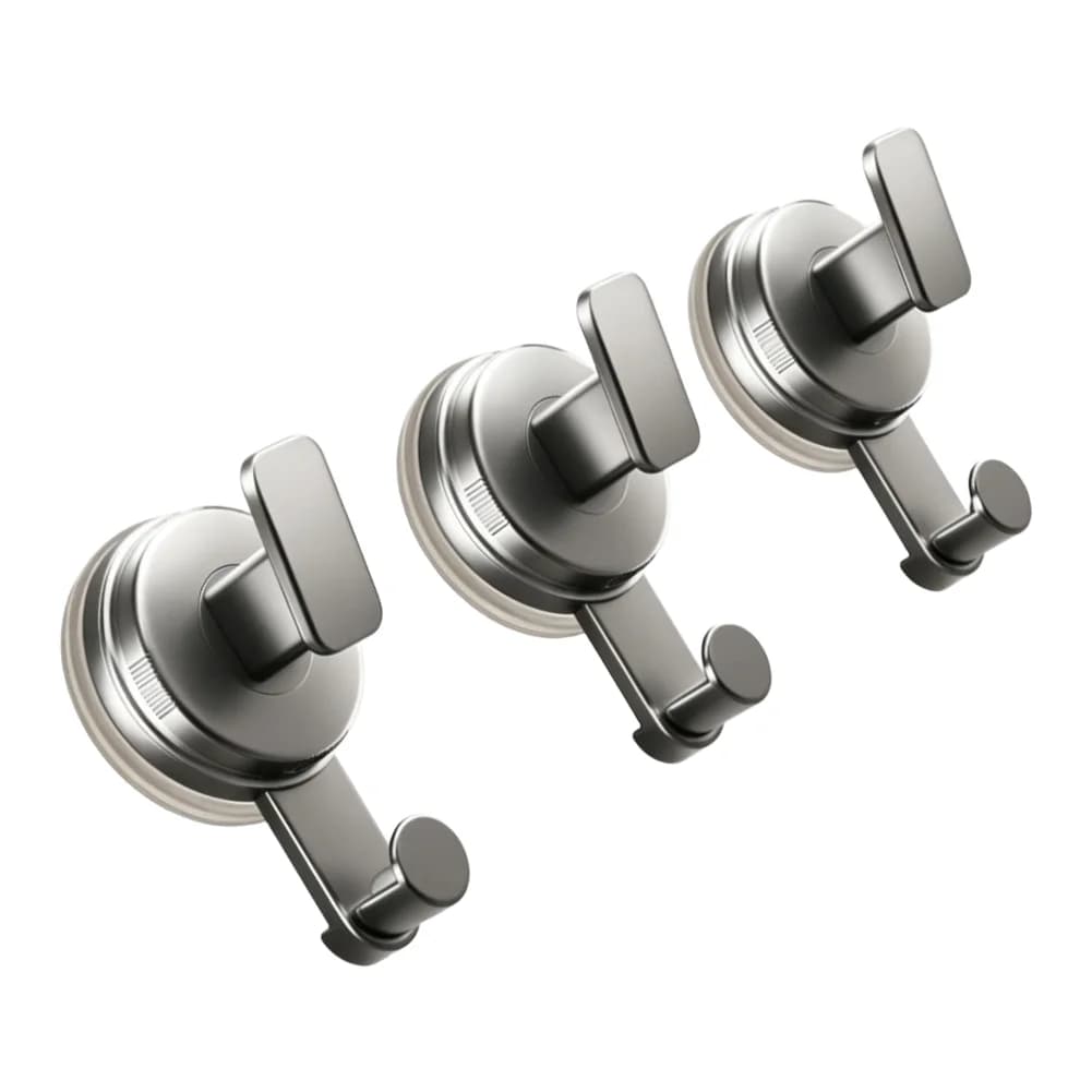 Suction Cup Hook 3 Pack for Bathroom Kitchen No Drilling Required Strong Load Bearing ABS Hooks for Towels Hats