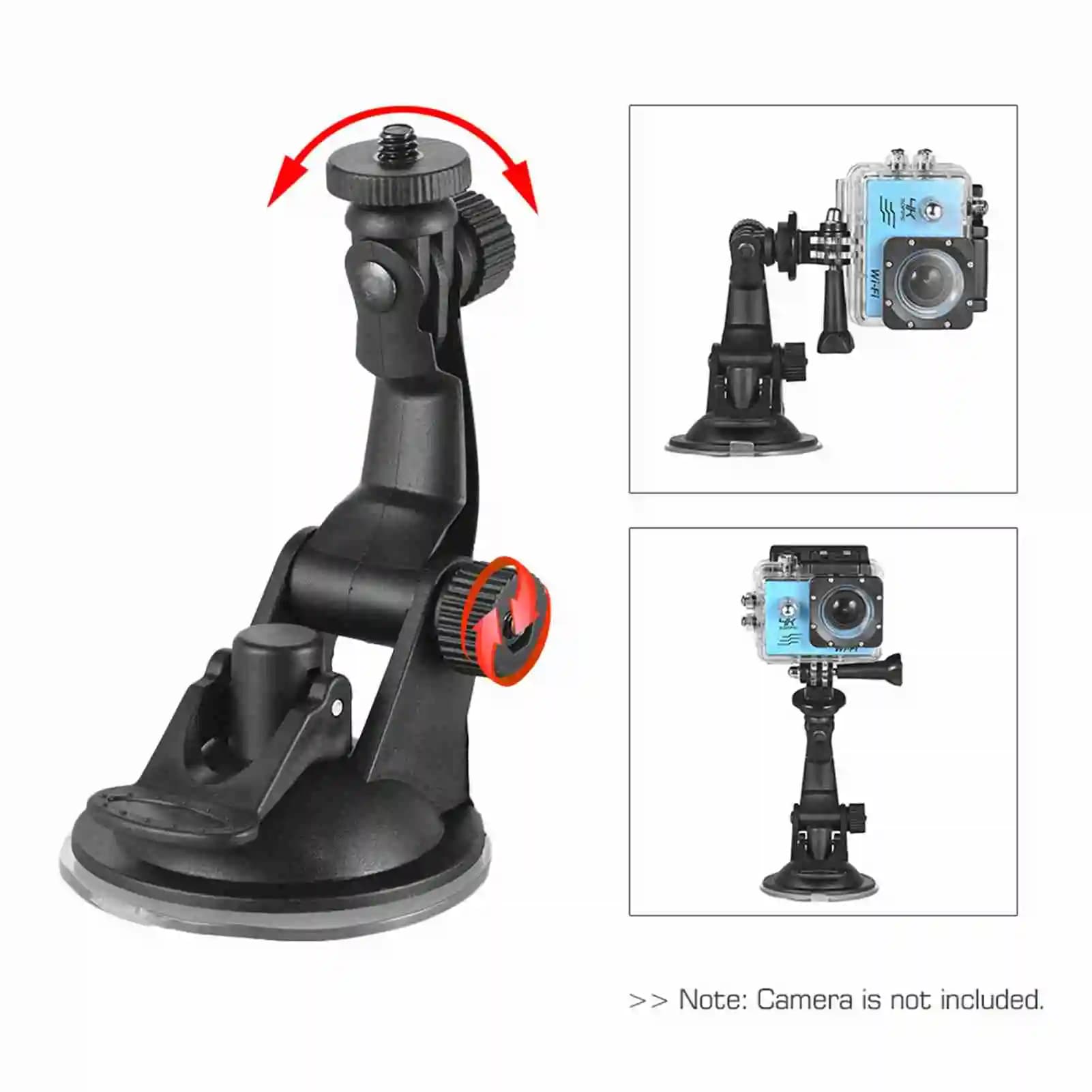 Accessori per Action Camera: Supporto a ventosa per auto + Adattatore per treppiede per GoPro Hero 7/6/5/4