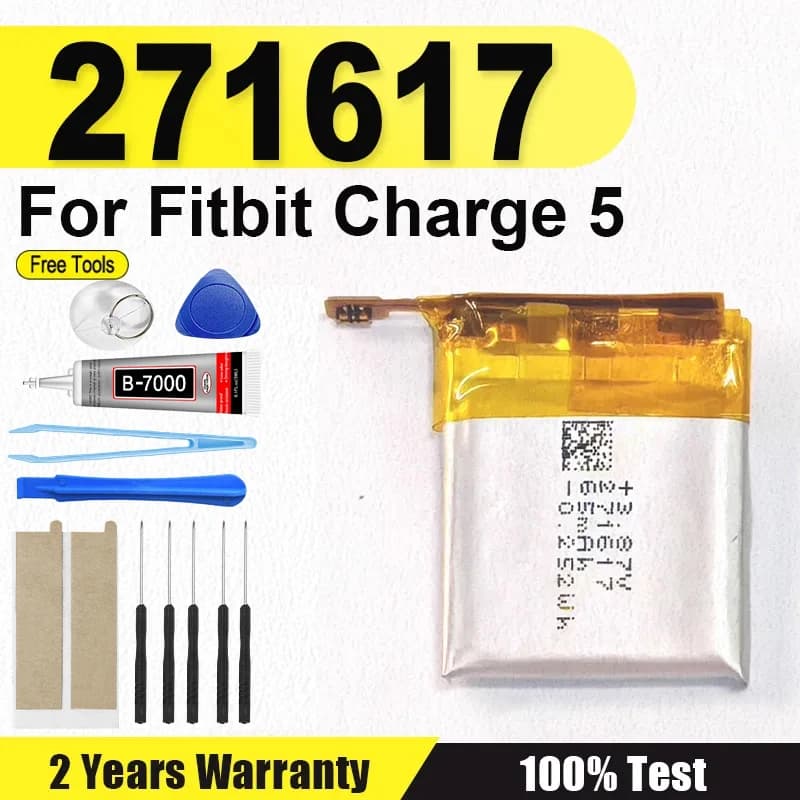 271617 NUOVA batteria di ricambio 65mAh per Fitbit Charge 5 Charge5 Smart Sports Watch accumulatore di batterie + strumenti gratuiti