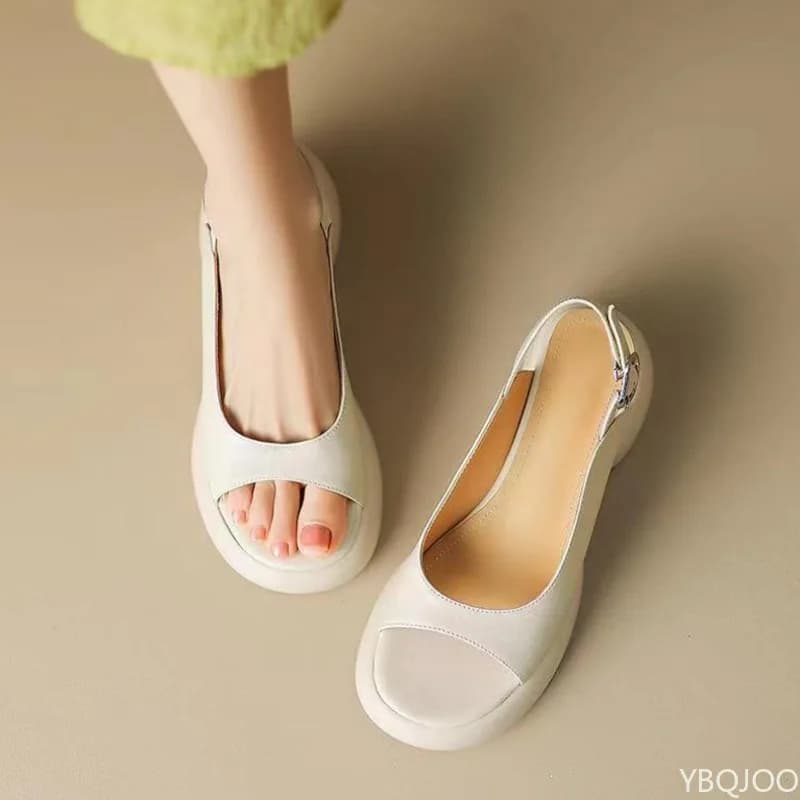 Nuovi Sandali Estivi alla Moda con Suola Spessa per Donne, Scarpe da Spiaggia Versatili con Fondo a Torta che Aumentano l'Altezza, Calzature Femminili
