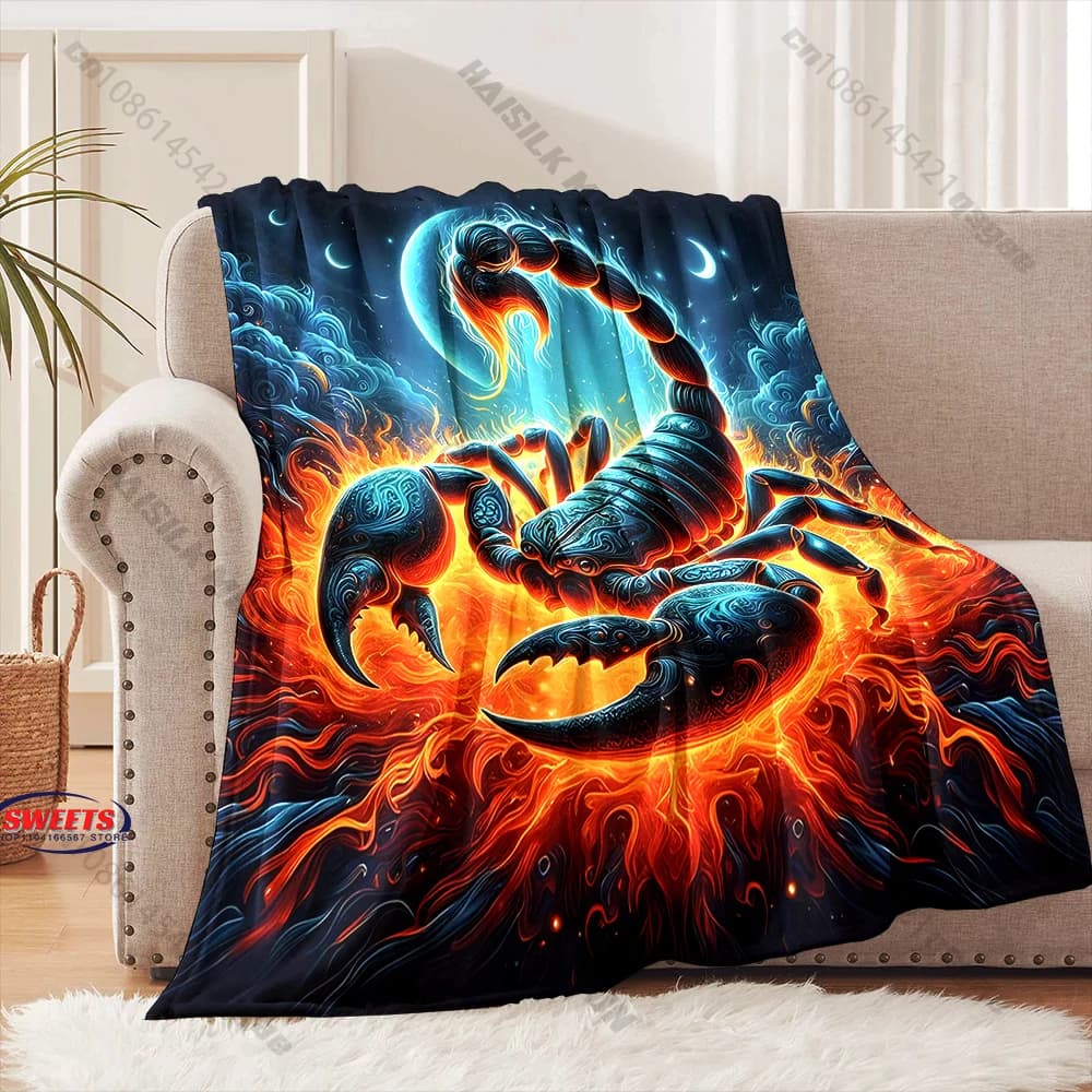 Coperta da notte Fiery Scorpion, coperta decorativa per divano, camera da letto e soggiorno, disponibile in diverse misure per bambini e adulti, regalo squisito