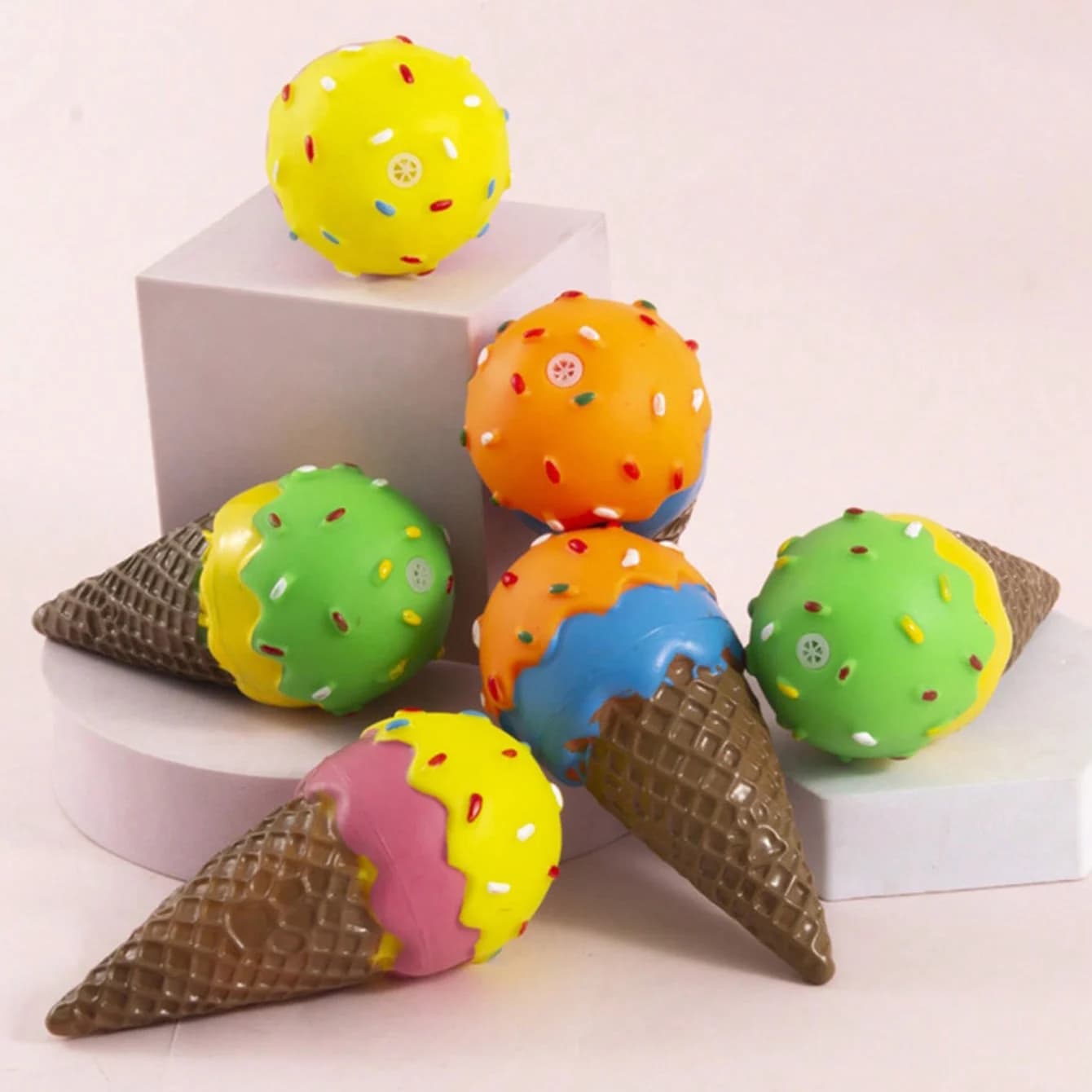 1pc-giocattolo stridulo per cani-giocattolo da masticare interattivo a forma di cono gelato per cani, giocattolo da dentizione durevole per cuccioli per tutte le razze