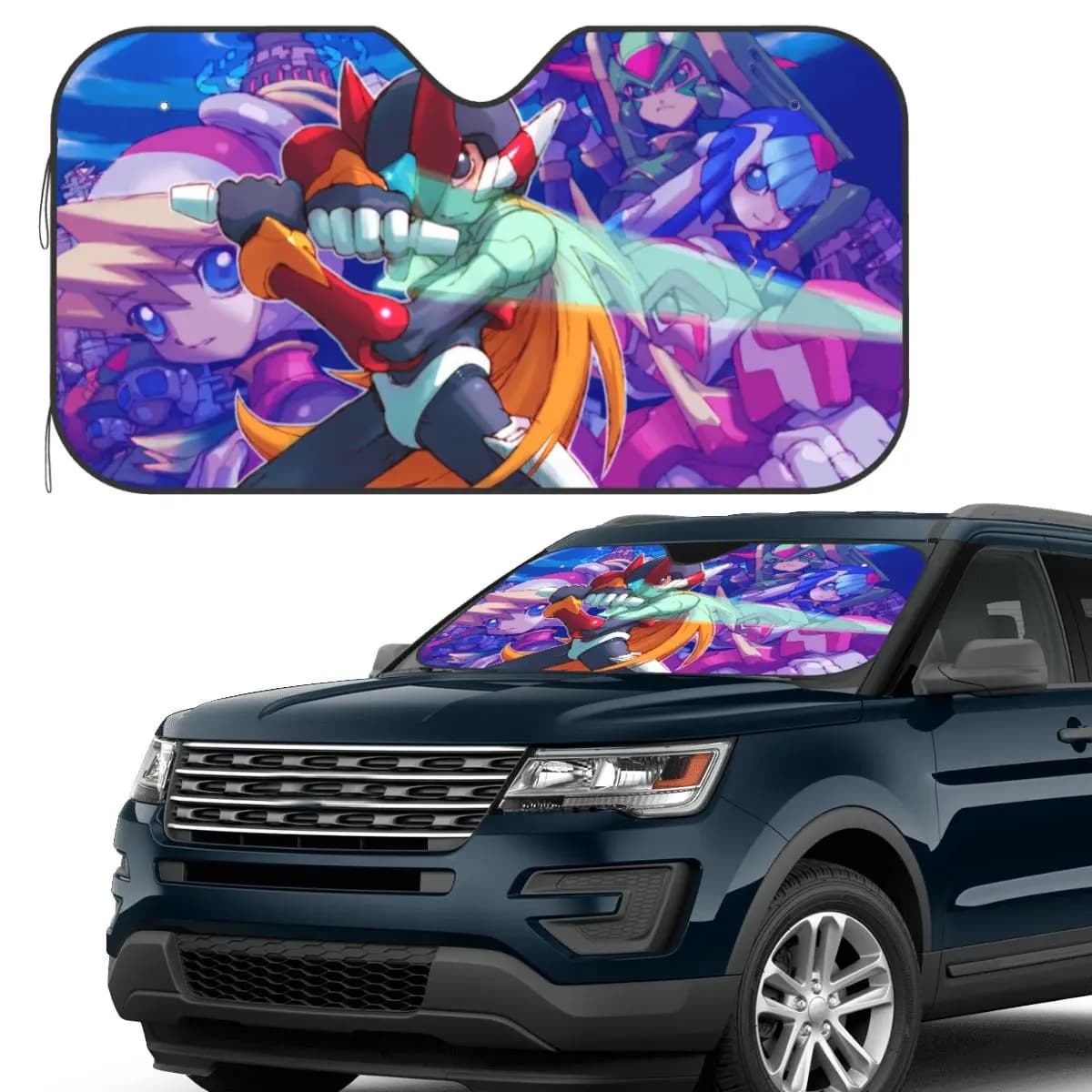 Megaman Videogioco Mega Man Parasole Parabrezza Parabrezza anteriore per auto Finestra Visiera parasole Accessori Coperture