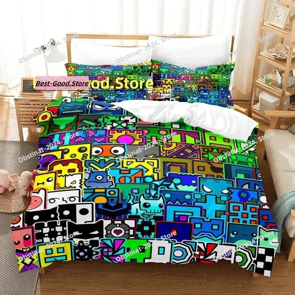 Set biancheria da letto Dash con geometria arrabbiata Set letto stampato con federa Copripiumino morbido singolo matrimoniale Queen Super King Size