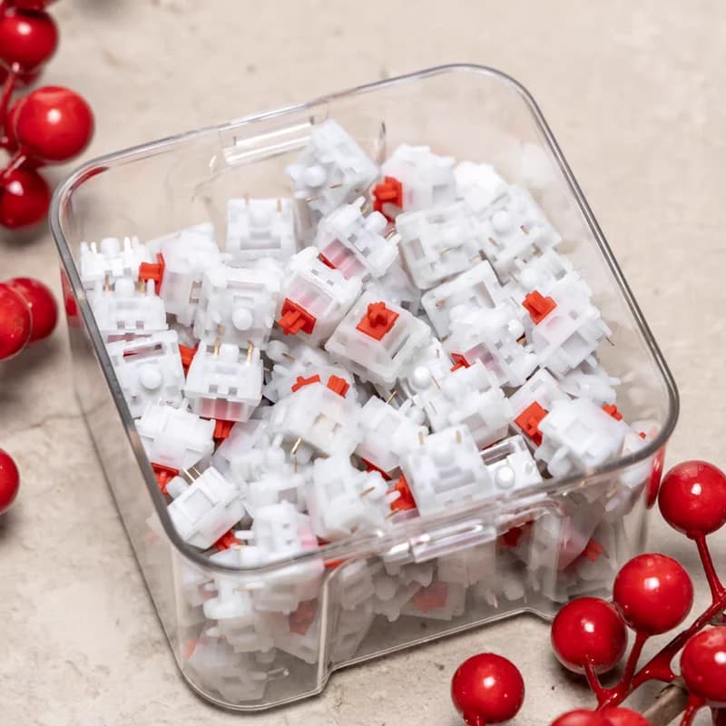 HMX Moonlight Red Linear 5pin Clacky Sound Sand Feel Full Scrub Down Ceramic Axis Smooth DIY Mechanical Keyboard Custom Switches