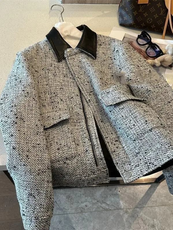 plus Size Women's Fashionable Loose Thickened Korean Style Jacket Autumn Winter All-Match Casual Zipper Closure And Pea...
