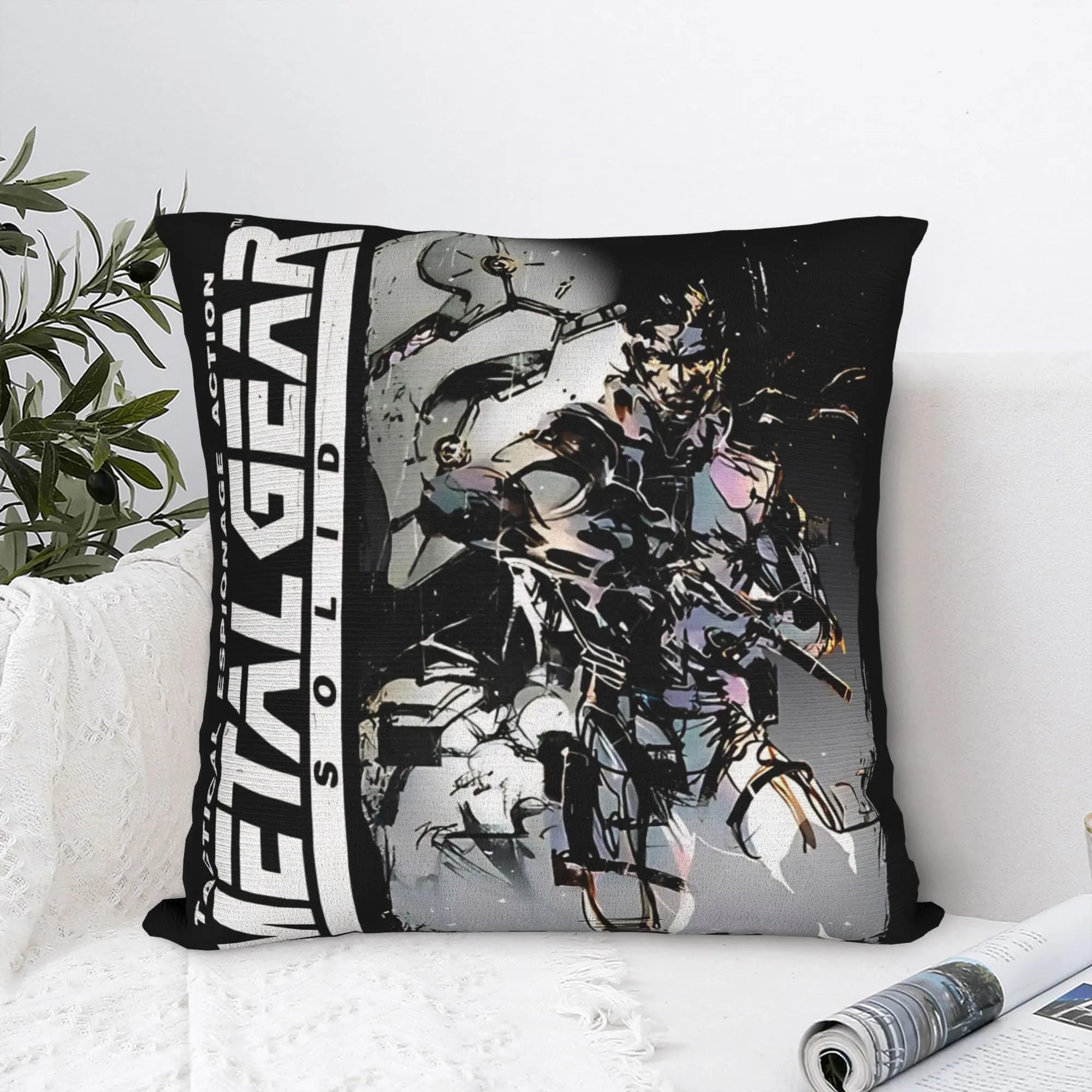 Metal Gear Solid MGS Game Pillow Case Comfy Pillow Cover Retro Trendy Pillowcases For Living Room Sofa