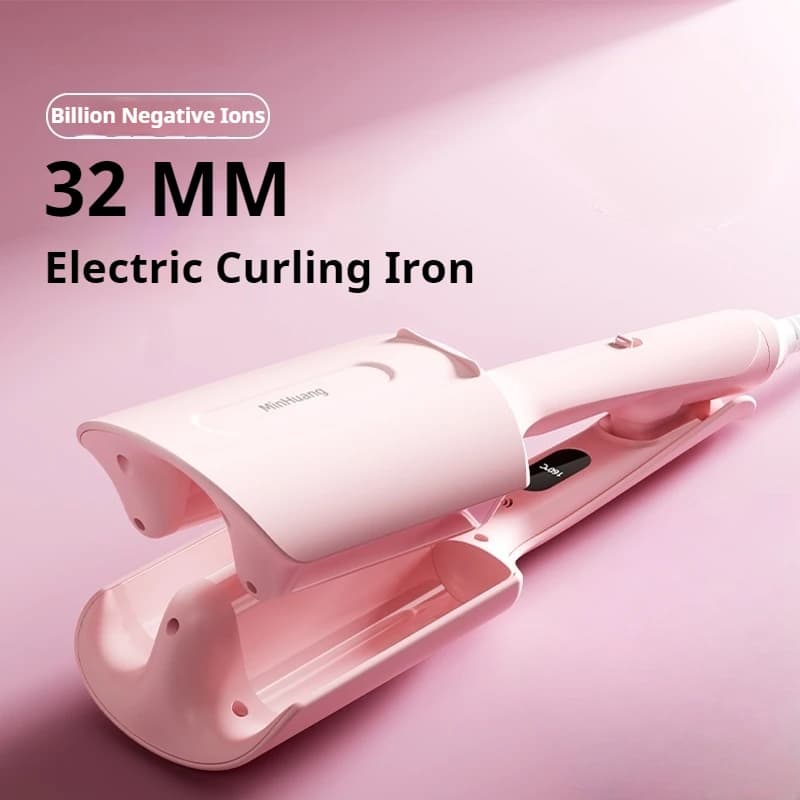 Iron Hairpins ring 32mm with Negative Ions, 3 Temperature Settings, Professional Tool for Corrugated Hairstyles