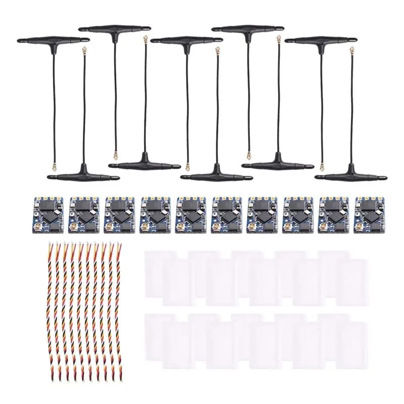 10-Pack ELRS 2.4Ghz, Nano Expresslrs Receiver With T-Type Antenna-Supports Wi-Fi Upgrade For RC FPV Drones