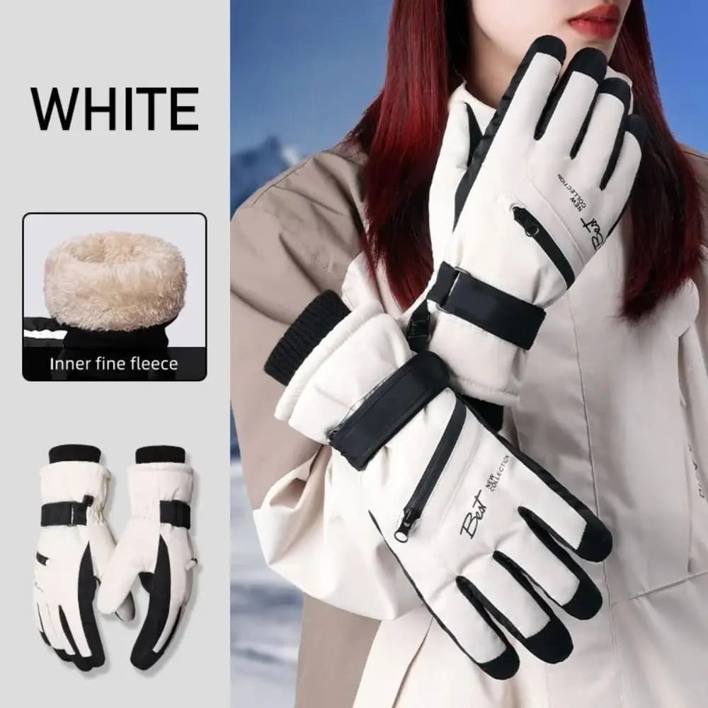 With Pocket Ski Gloves Zippered Touchscreen Gloves Thickened Cycling Equipment Bicycle Bike Gloves Outdoor Sports