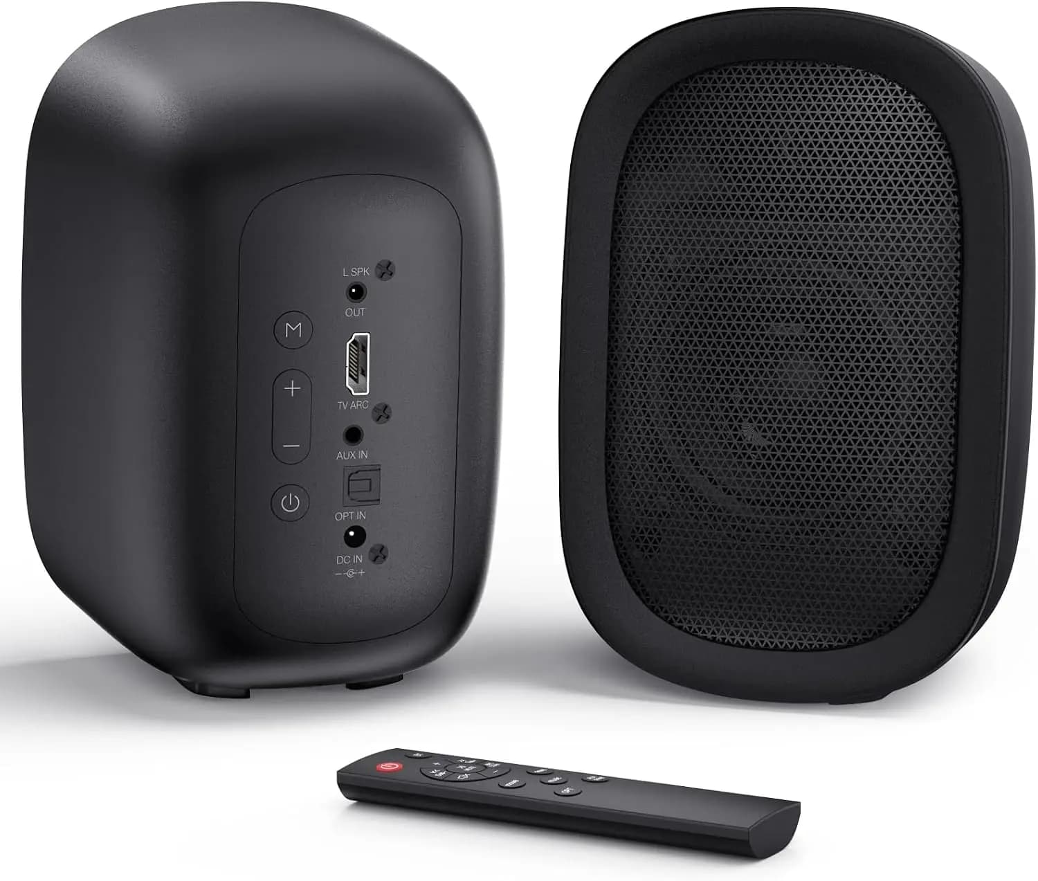 40W Powered Bookshelf Speakers for Turntable, Bluetooth 5.3, Optical/AUX/TV-ARC, 3-Inch Woofer, Remote & EQ Presets