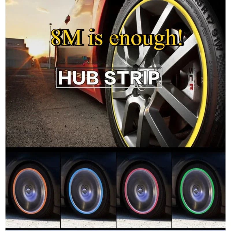 1pc 8m Striscia di protezione del mozzo della ruota dell'auto 3m Pratico anello decorativo resistente ai graffi Striscia anticollisione per pneumatici Accessori esterni