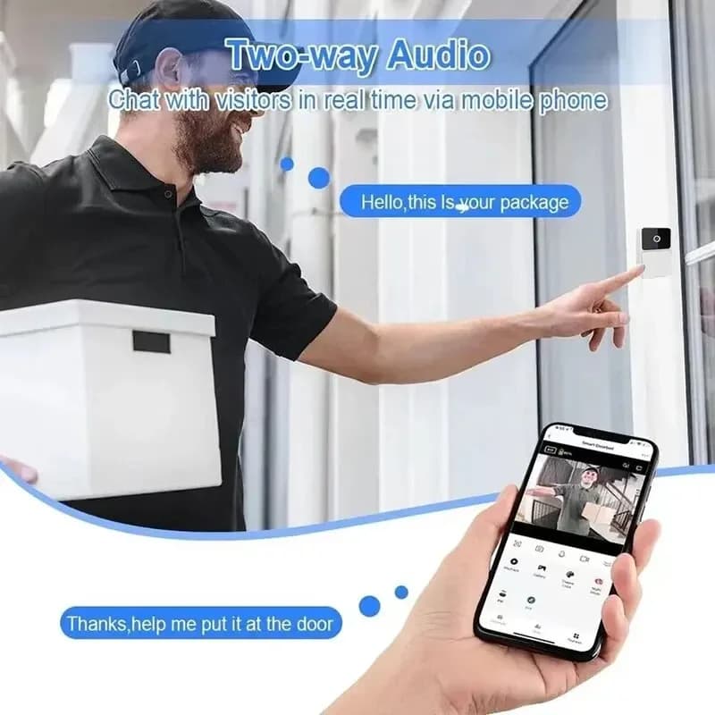 Telecamera per campanello WiFi intelligente con citofono bidirezionale per visione notturna HD per la sicurezza domestica