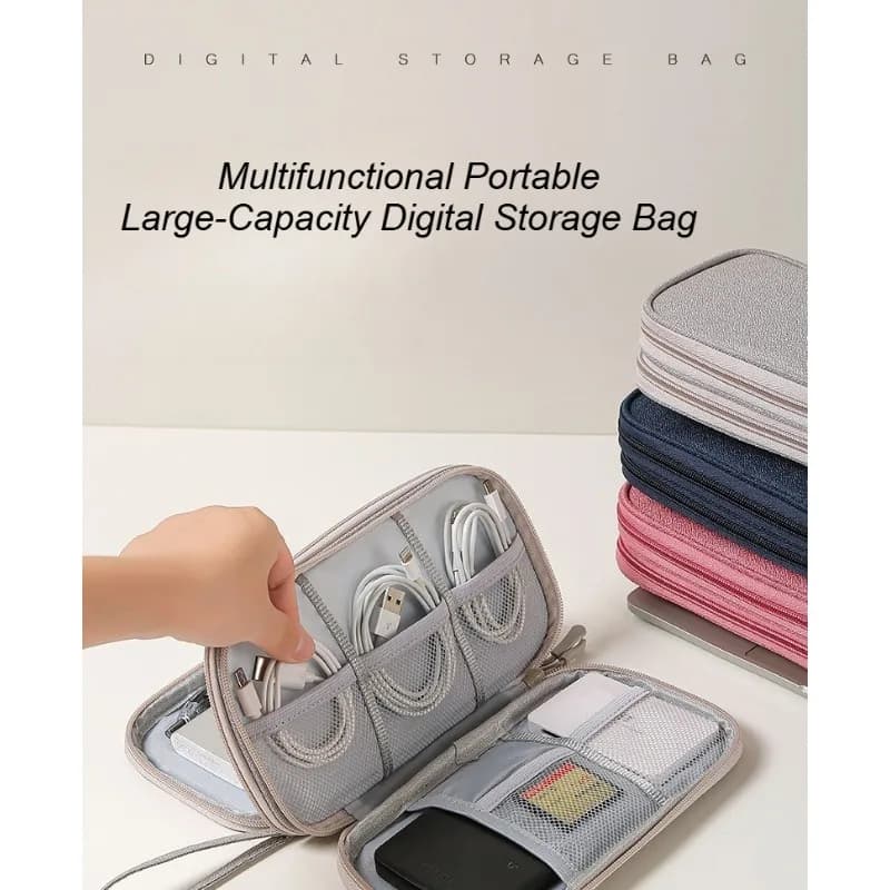 Borsa portaoggetti digitale multifunzionale - Organizer da viaggio per cavi, caricabatterie, telefono, disco rigido e USB