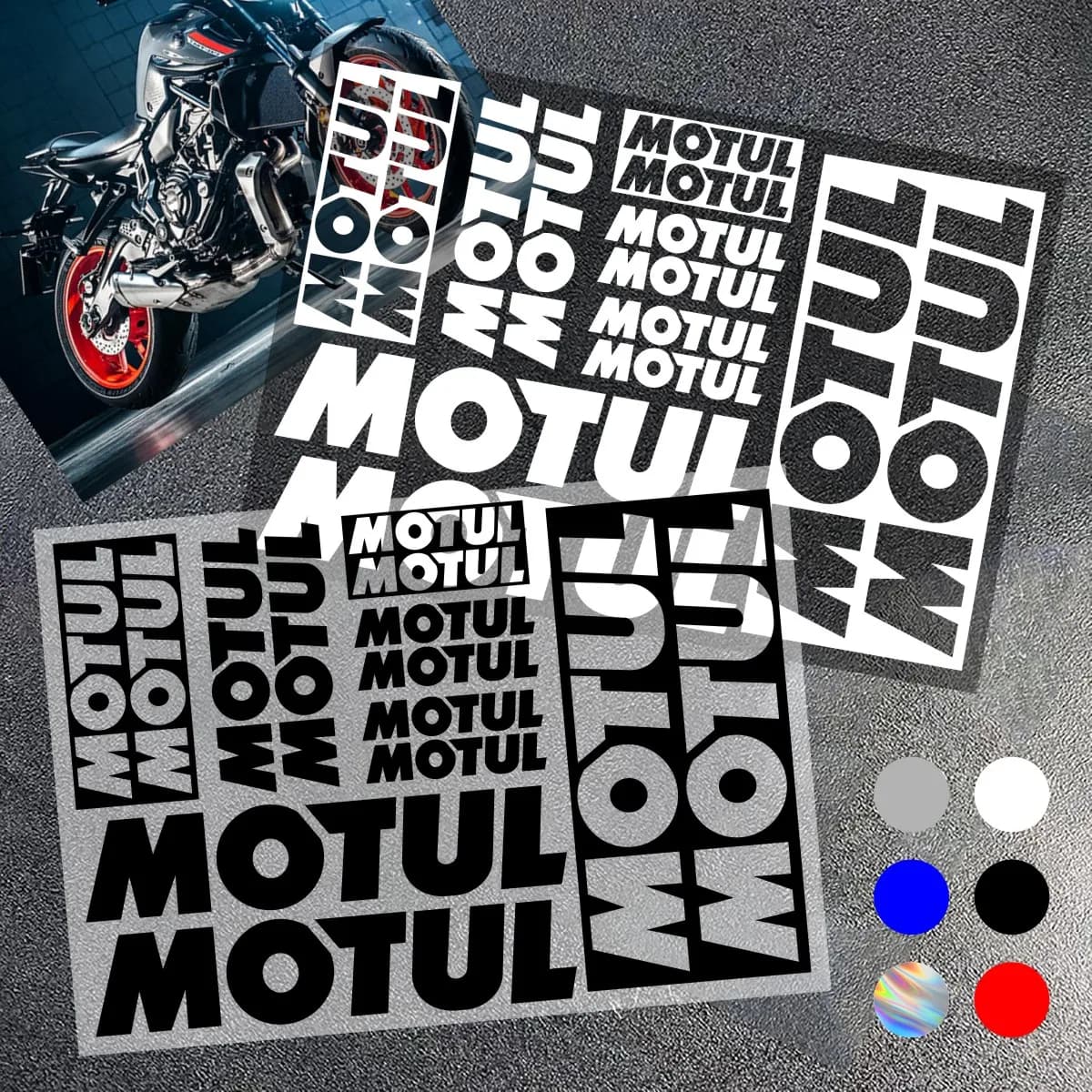 Adesivo in vinile Motul con logo per serbatoio moto, casco, auto, bici, per YAMAHA, Kawasaki, Suzuki, HONDA, KTM, BMW, DUCATI, Harley-Davidson