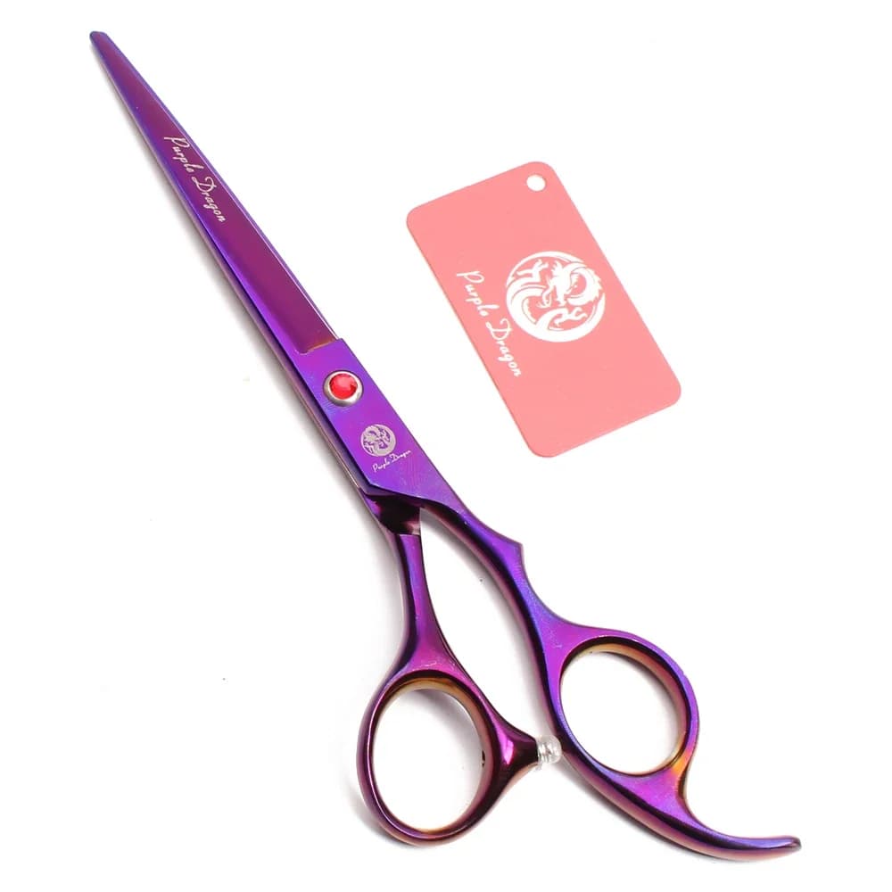 Pet Cutting Scissors Purple Dragon Japan Stainless Purple 7" Scissors For Cutting Dogs Hair Grooming Dog Grooming Shears Z3002