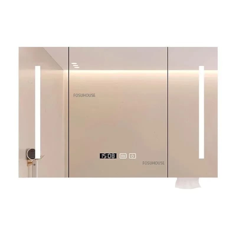 Armadietto da bagno intelligente con specchio Armadi da bagno a parete Specchio cosmetico Mobili per la casa Armadietto portaoggetti per WC Armadietto portaoggetti