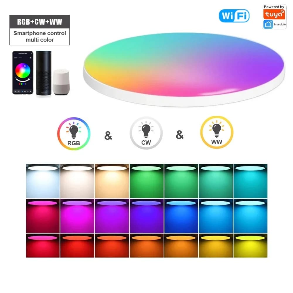 Tuya Smart Zigbee 3.0 Ceiling Light Wifi RGB Remote Control Alexa Google Voice APP Dimmable Bedroom Room Decor LED Ceiling Lamp