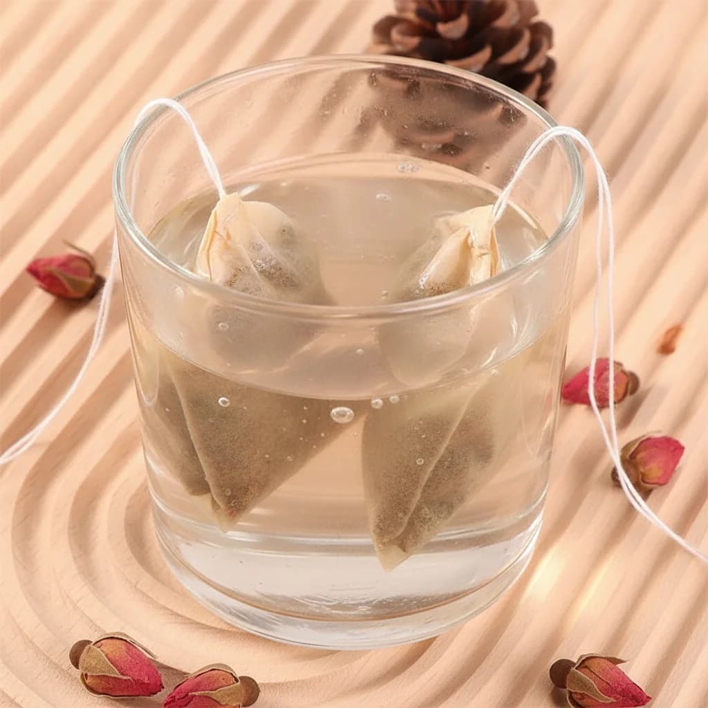 100 pieces/set Natural Filter Paper Tea Bag Empty Household Drawstring Teabags Multi Functional Spice Filters