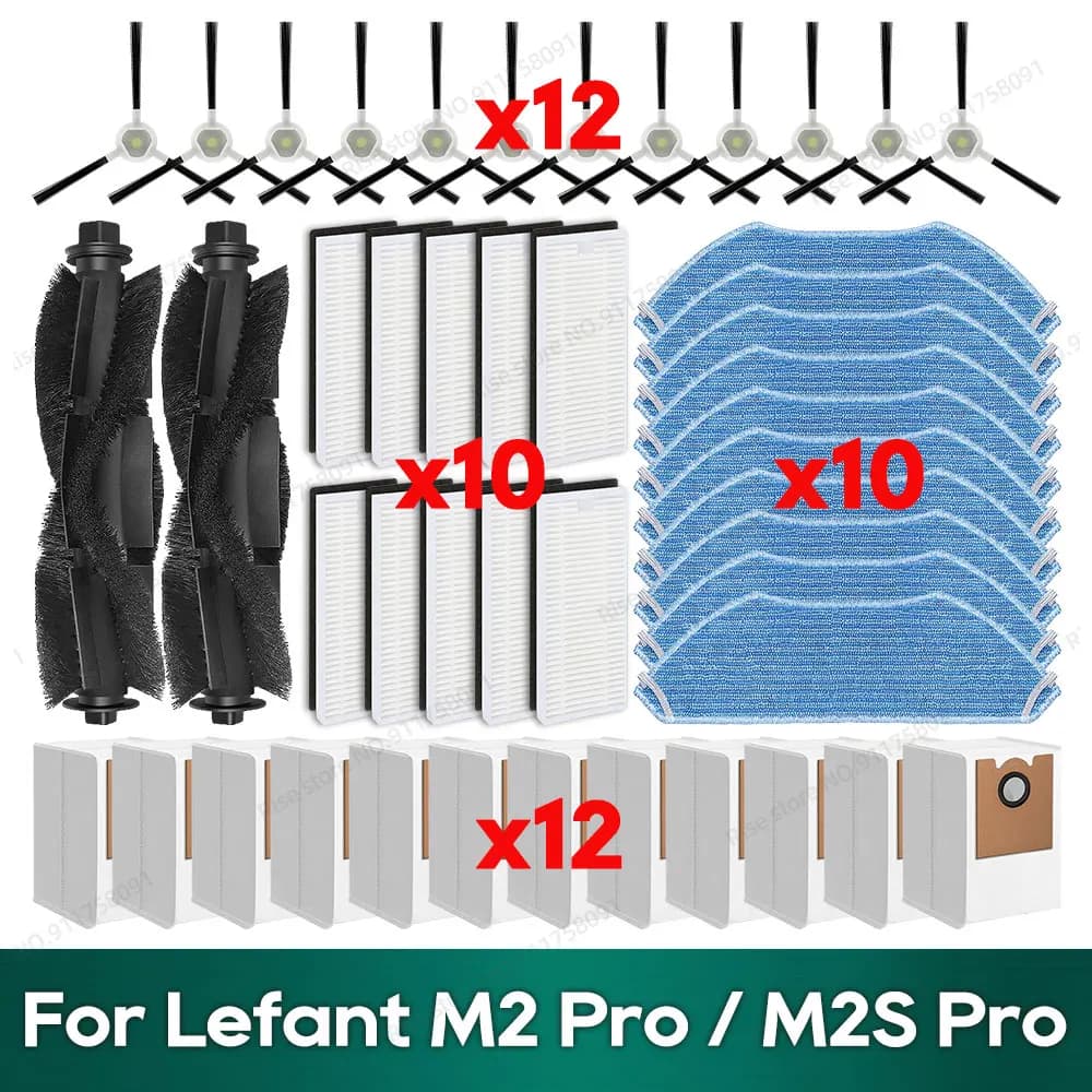 Compatibile con Lefant M2 Pro / Lefant M2S Pro Accessori: spazzola principale, filtro, sacchetto per la polvere, panno per mop, parti di ricambio