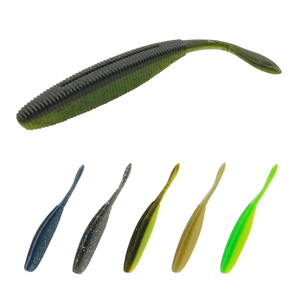 ESFISHING Drive Shad 100mm 8 pezzi Pesca isca Esche morbide in silicone artificiale Esca per pesca in mare Attrezzatura