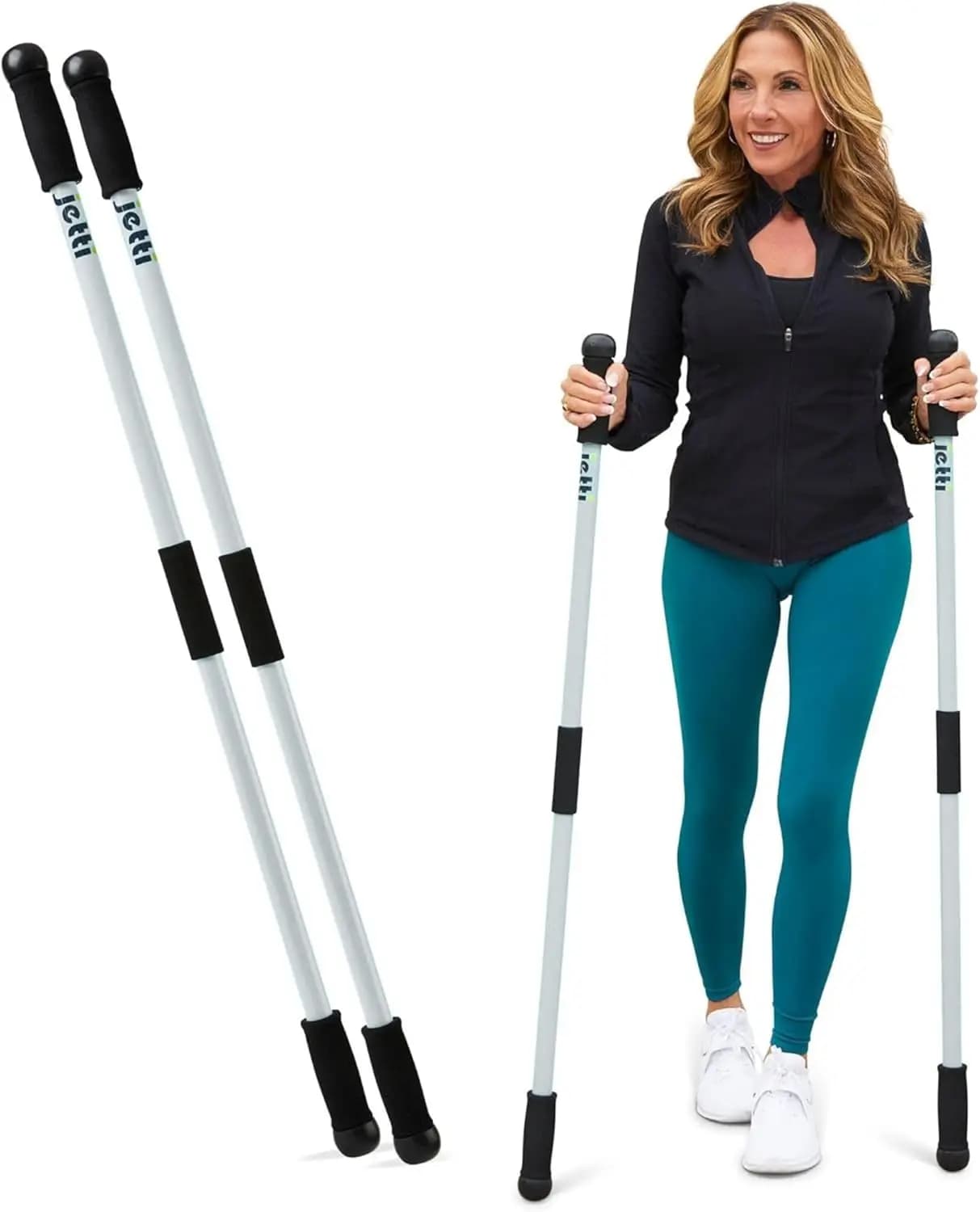 Bastoncini da Trekking Leggeri in PVC con Custodia per Escursionismo, Fitness, Avventure all'Aperto (1 kg)