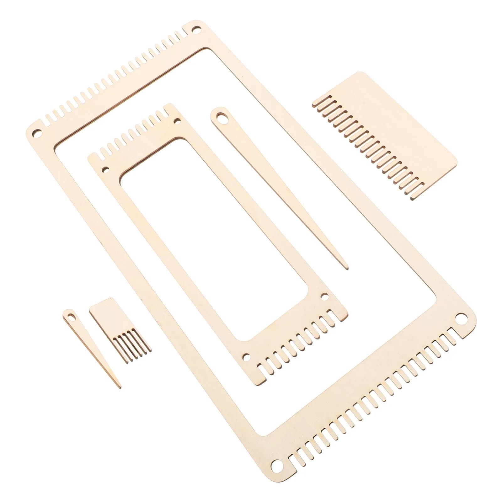 1Set Weaving Loom Kit Wooden Rectangle Frame for Beginners DIY Tapestry Weaving Craft Tool Home Use Wooden Handicrafts Kit