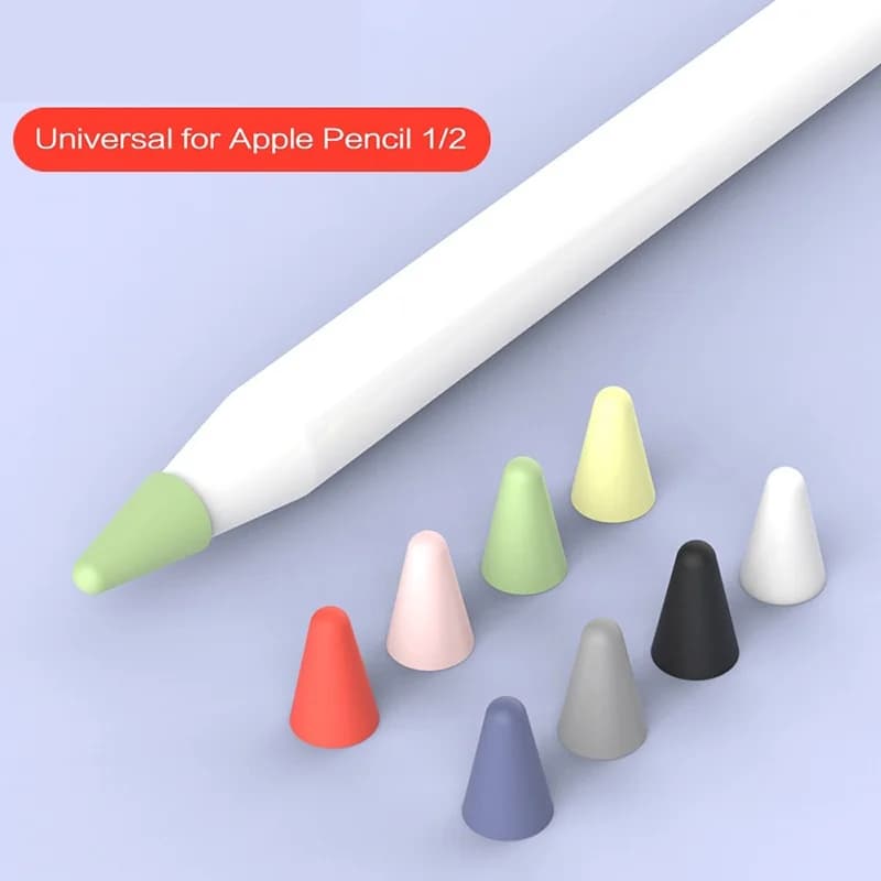 8 pezzi di copertura protettiva in silicone morbido per punta di Apple Pencil di 1a e 2a generazione, cappuccio per punta di stilo per Apple Pencil 1 e 2.