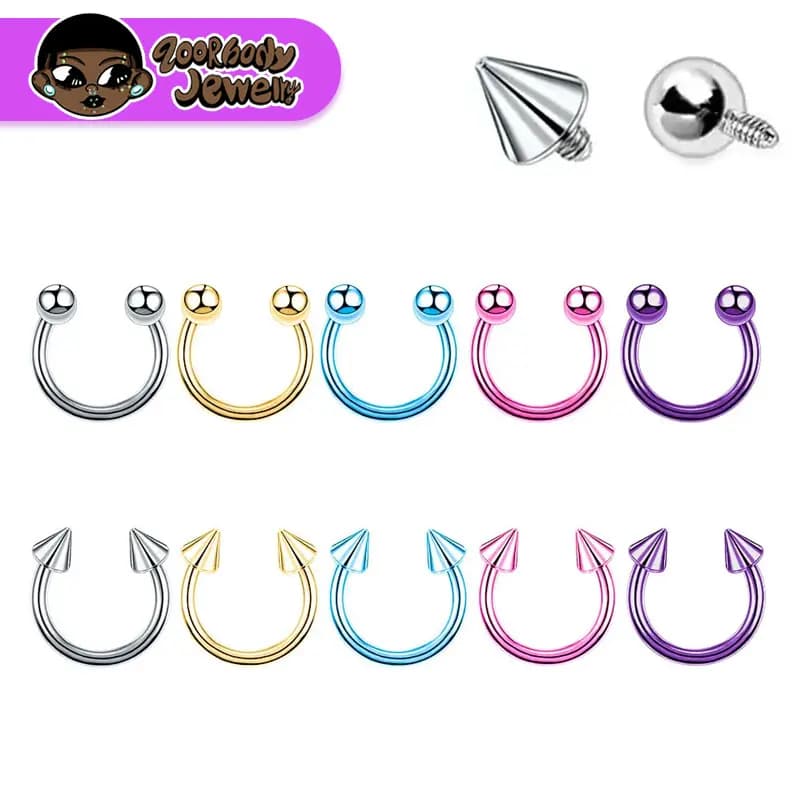 5 pz ASTM F136 Titanio A Ferro di Cavallo Piercing Intemal Filo Anello Al Naso a Forma di U Cerchio All'orecchio Setto Helix Labbro Trago Piercing Gioielli