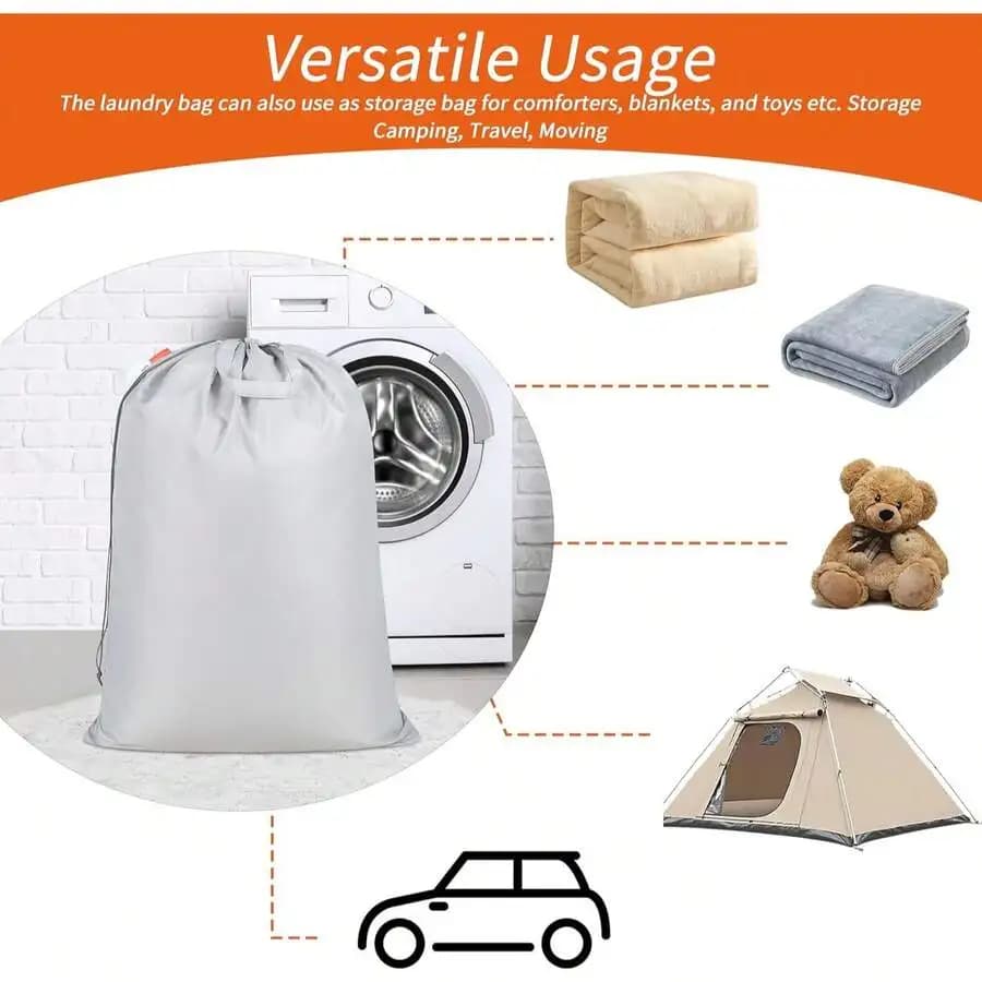 Extra Heavy Duty Large Laundry Bag With Sturdy Handles And Drawstring Closure For Storage Camping Travel