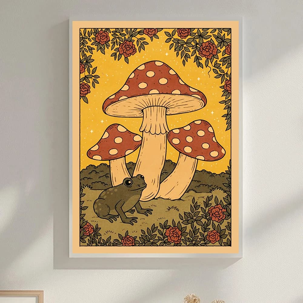 Carte dei tarocchi 5D Pittura diamante Funghi carini Fai da te Pieno strass Mosaico Ricamo Punto croce Kit Decorazioni per la casa Regali 12x16 pollici