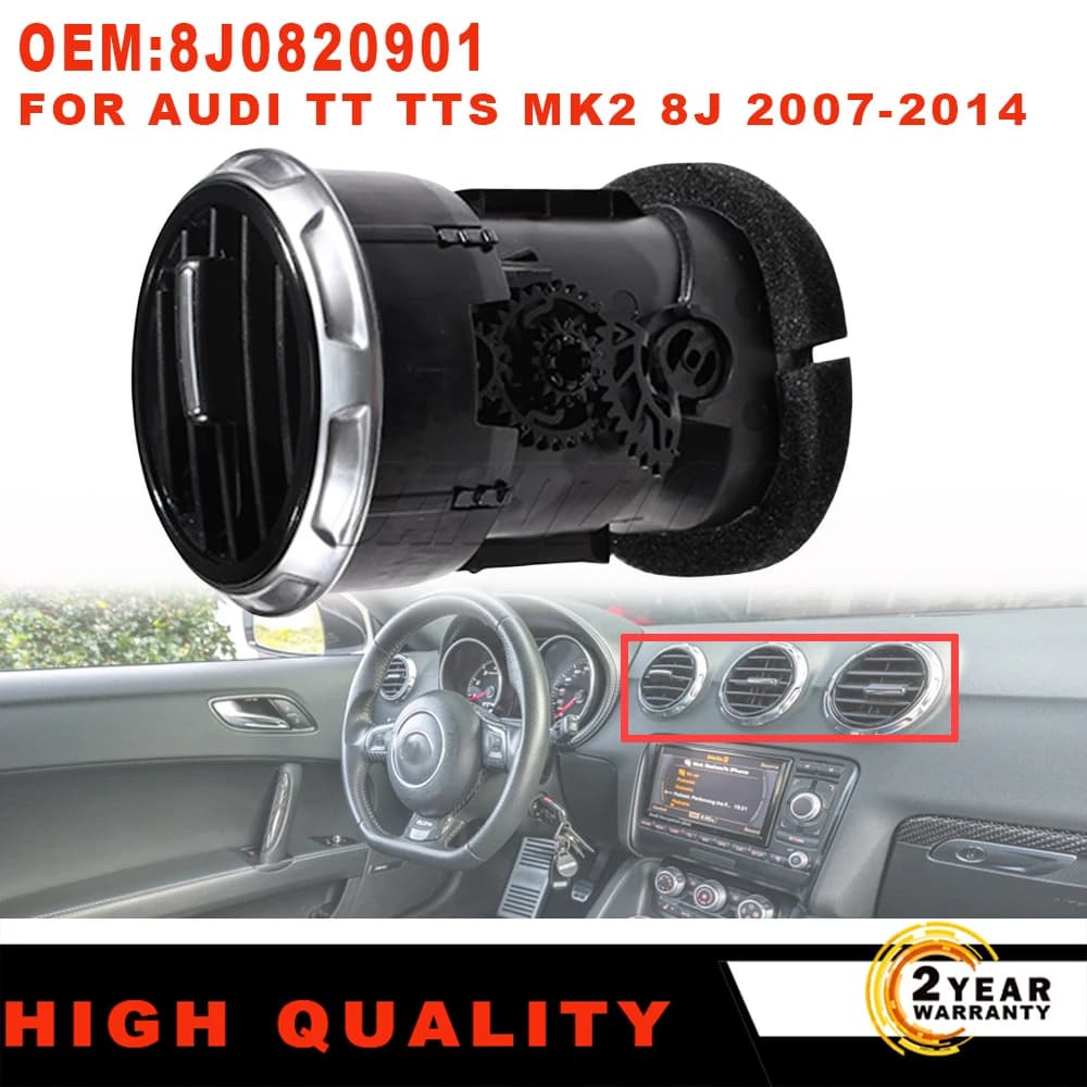 Nuovo Cruscotto Air Vent Condizionatore D'aria AC Griglia di Riscaldamento Diffusore Pannello Centrale nero 8J0820901 Per Audi TT Mk2 accessori auto
