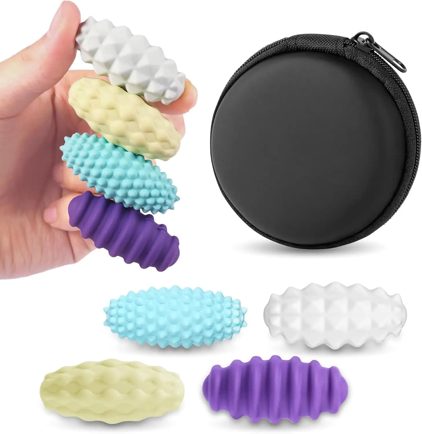 Giocattolo agitatore con palline magnetiche, giocattolo antistress EDC Ansia Palla ovale in silicone Magnete sensoriale Agitarsi per bambini adulti Autismo