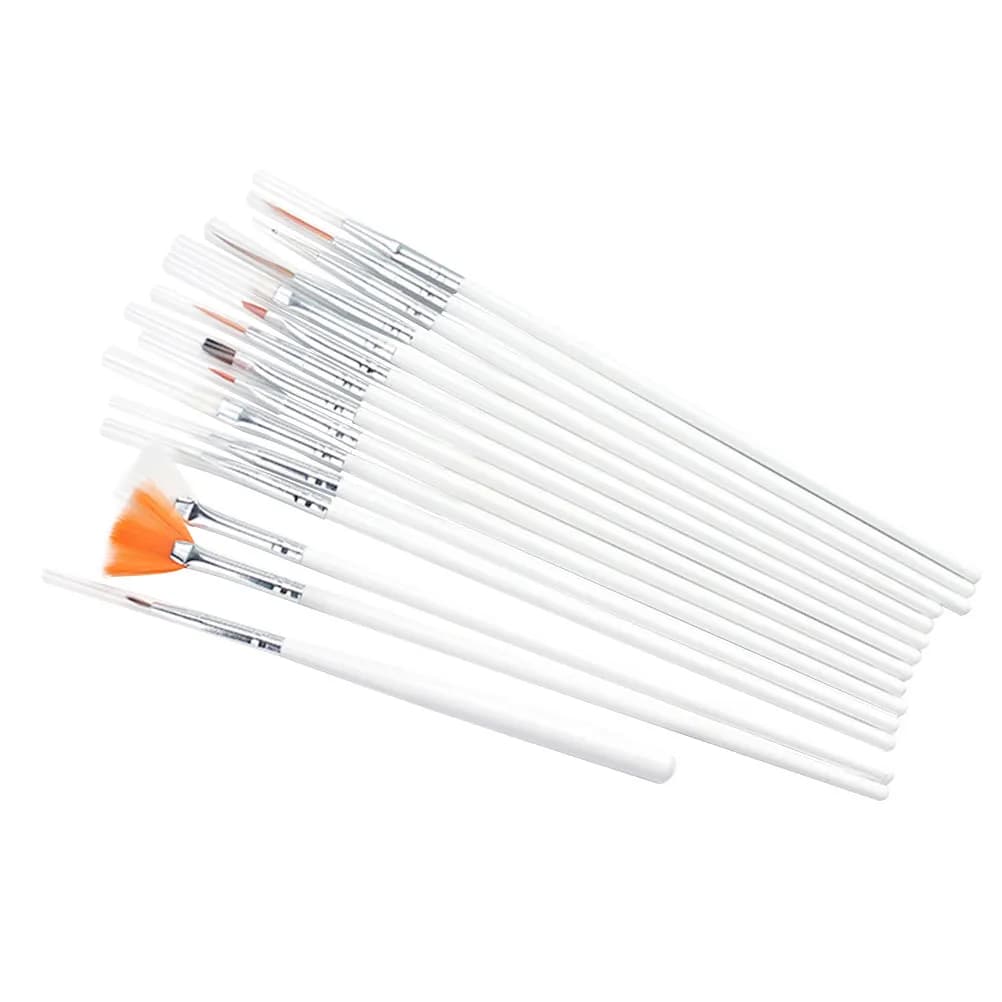 Set di 30 Pennelli per Unghie con Impugnatura Ergonomica per Gel UV, Nail Art, Decorazione Torte, Modellismo e Fai-da-Te