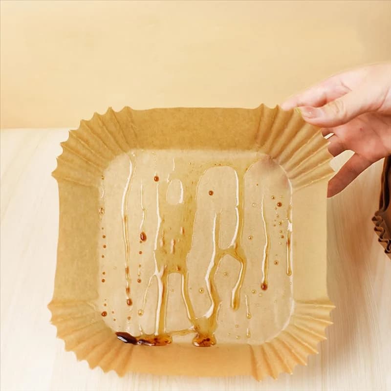 SOFT-200PCS Disposable Air Frying Sheet, 9 Inch Square Air Frying Paper Wall Covers for Fryer 5-8Qtair, Waterproof Non-stick