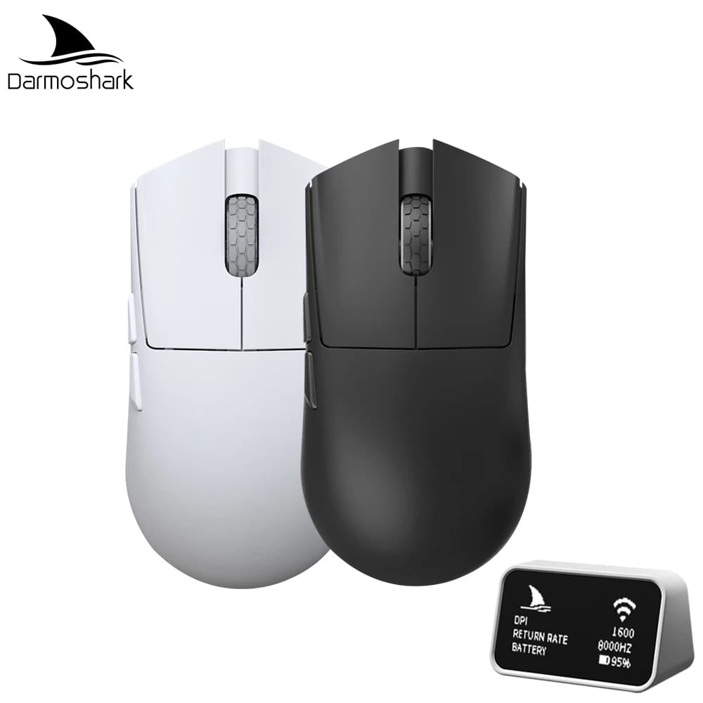 Mouse da gioco Darmoshark M3 Micro Pro Wireless 8K Tri-Mode PAW3950 30000 DPI N52840 Macro Game Mosue Mouse leggero a mano piccola