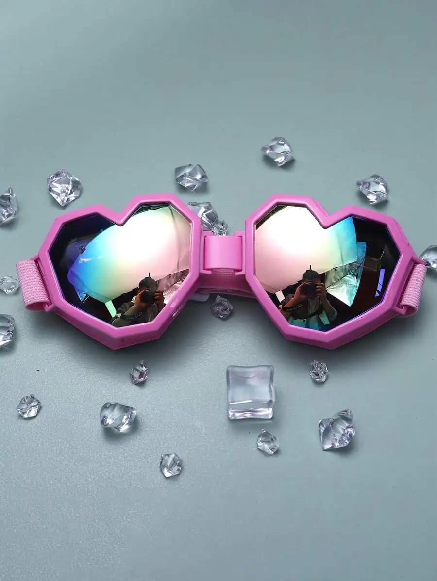 Oversized Heart-Shaped Fashion Sunglasses For Women Y2K Style Mirror Lens Outdoor Party Travel