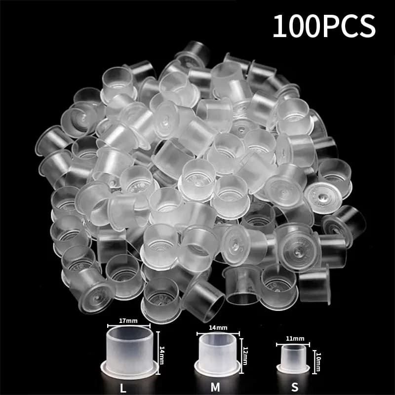 100 pieces POSEIDON tattoo ink cups with plastic base pigment disposable transparent permanent makeup accessories for tattoos tattoos tattoo ink cups for tattoos