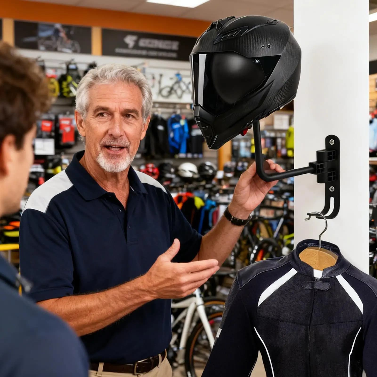 Portacasco per moto Supporto per organizzatore a parete Supporto per casco per moto per la casa Camere da letto Soggiorno Garage Gear Abbigliamento