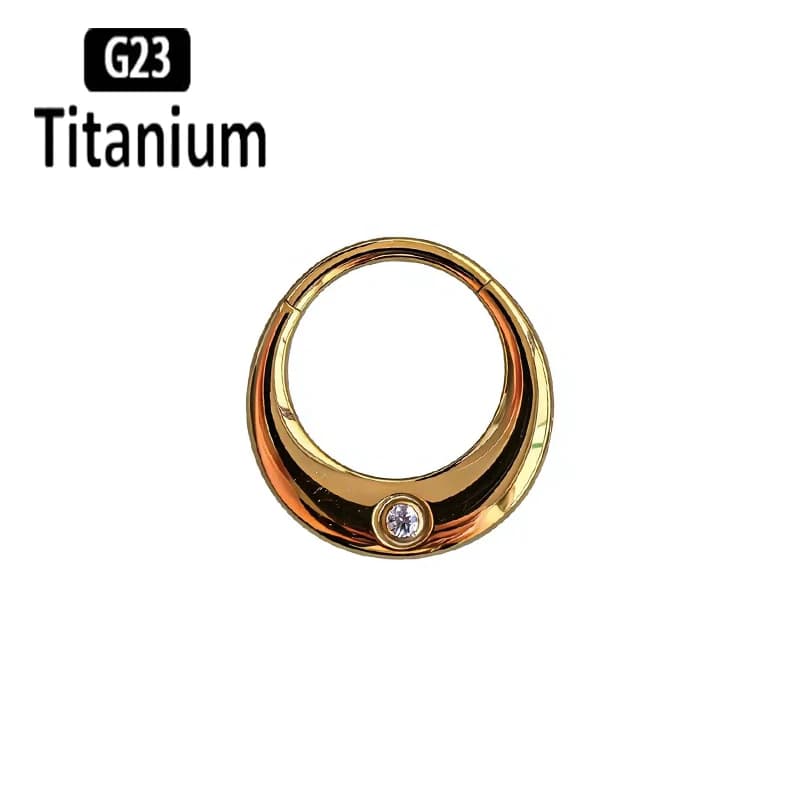 Piercing Septum G23 in Titanio con Zirconi Cubici a Specchio, Anelli per Naso 16G, Orecchini a Cerchio per Cartilagine, Trago, Daith, Gioielli per il Corpo