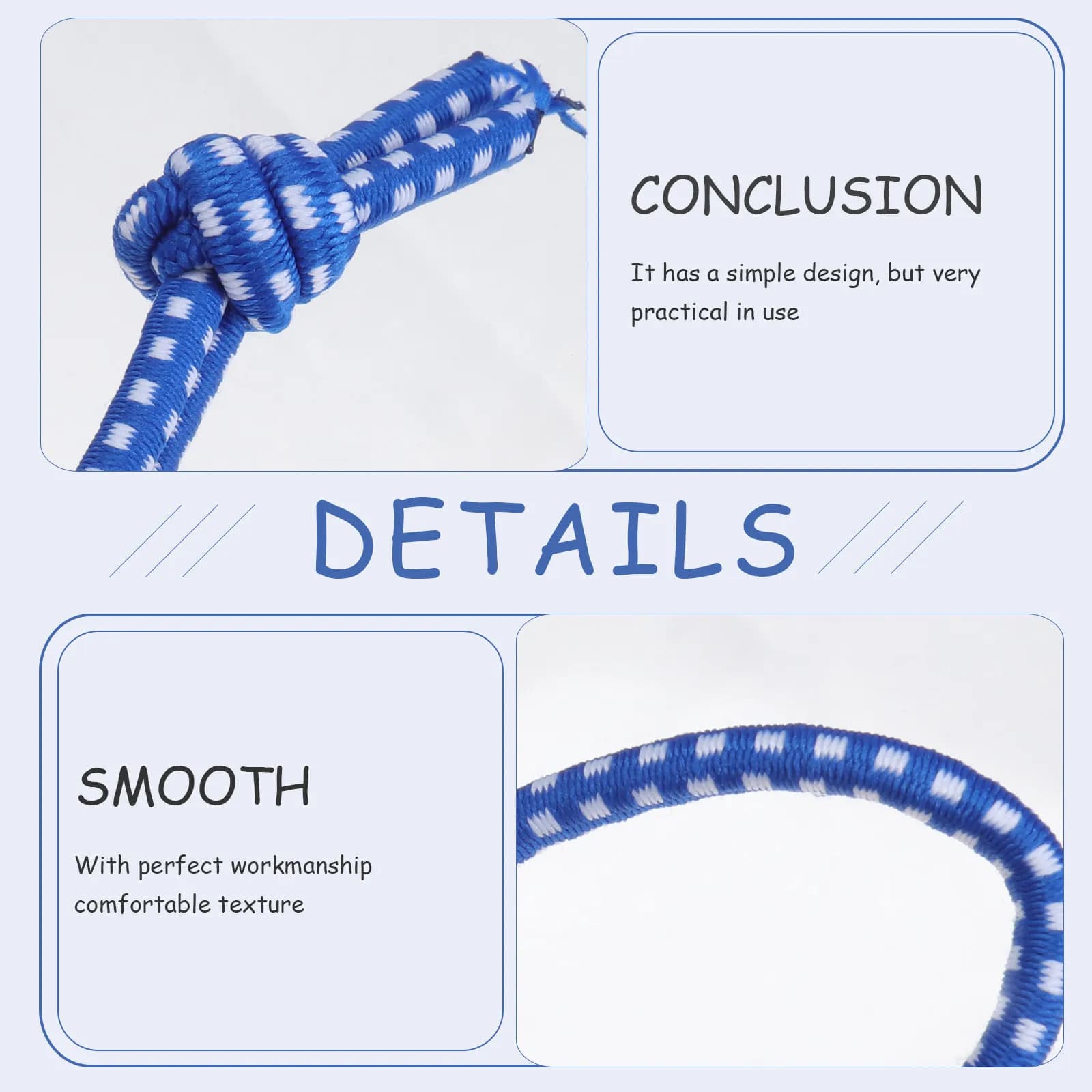 Kids Jump Rope Premium Elastic Skipping Rope for Indoor Outdoor Sports Training Weight Loss Fun Exercise At Home School Blue