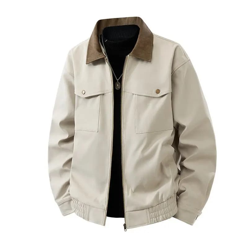 Autumn Spring New Style Men's Casual Fashionable Versatile Jacket Youth Outerwear Long Sleeve Thin Standard Fit Wool Blend