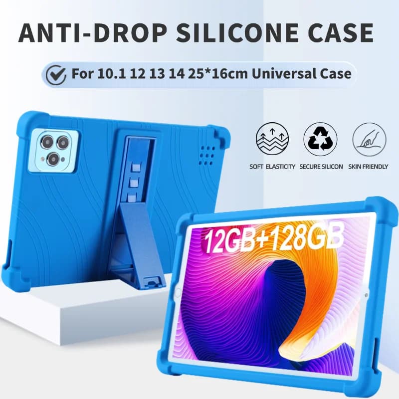 Per custodia universale da 11.6 pollici 10 10.1 10.4 pollici 12 13 "14" 25*16 cm cappotto antiurto copertura tablet supporto in silicone morbido guscio protettivo