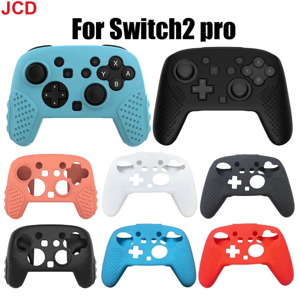 JCD Custodia protettiva in silicone per Switch 2 Pro Controller Gamepad Copertura in pelle in gomma Joystick Grips Caps per Switch2 Pro
