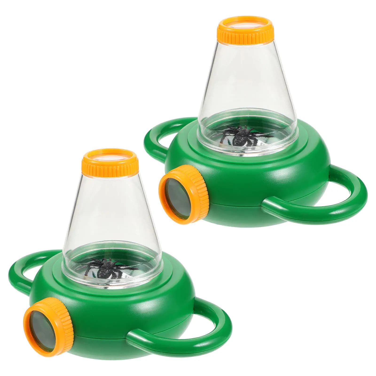 Scatola per l'osservazione degli insetti per bambini, 2 pezzi, contenitore portatile con lente d'ingrandimento integrata, per l'esplorazione all'aperto, lo studio della biologia e